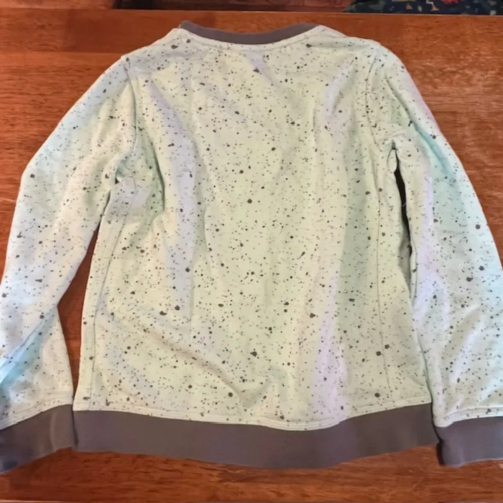 Nike Kids Mint Green Gray Splatter Print Sweatshirt M Unisex